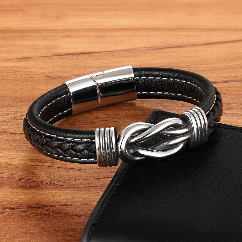 Pulseira Masculina de Couro Elo