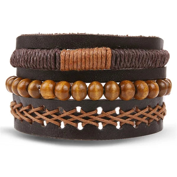 Pulseira de Couro Vintage Despojado
