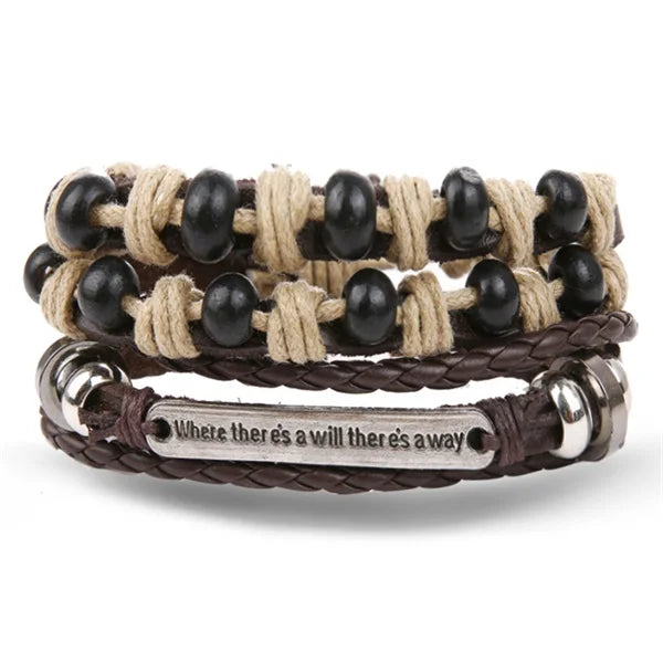 Pulseira de Couro Vintage Despojado