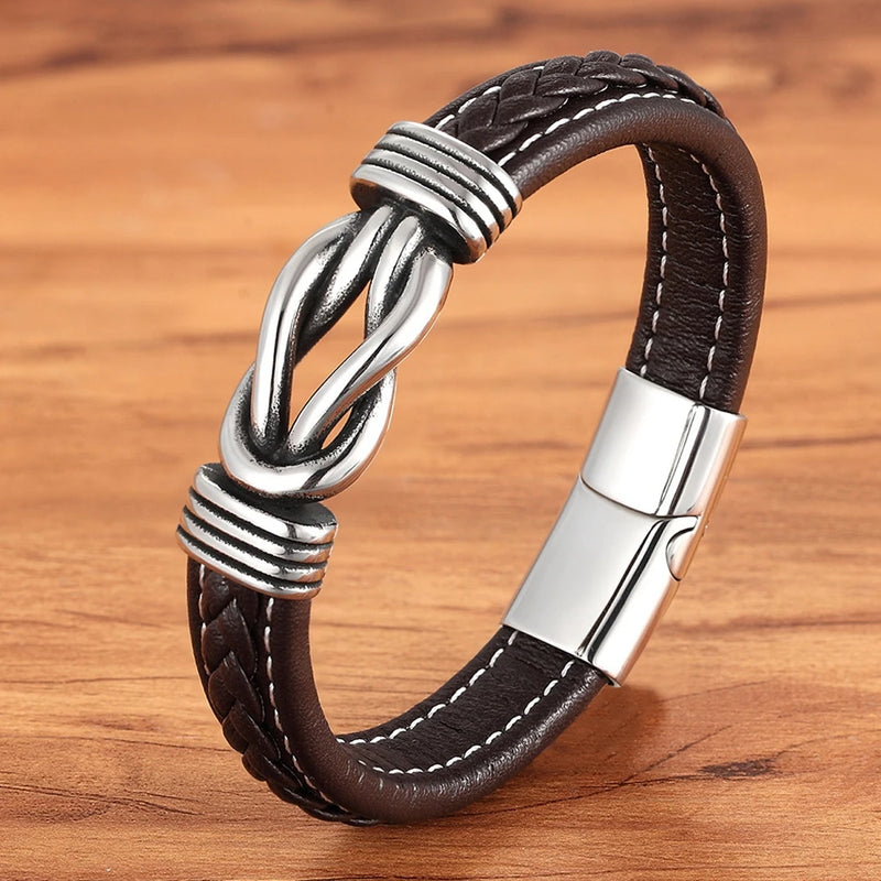 Pulseira Masculina de Couro Elo