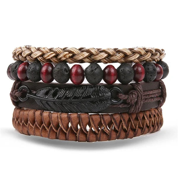 Pulseira de Couro Vintage Despojado