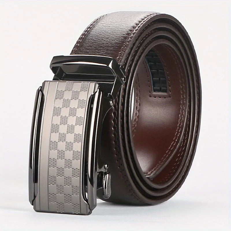 Cinto Masculino de Couro Quadriculado