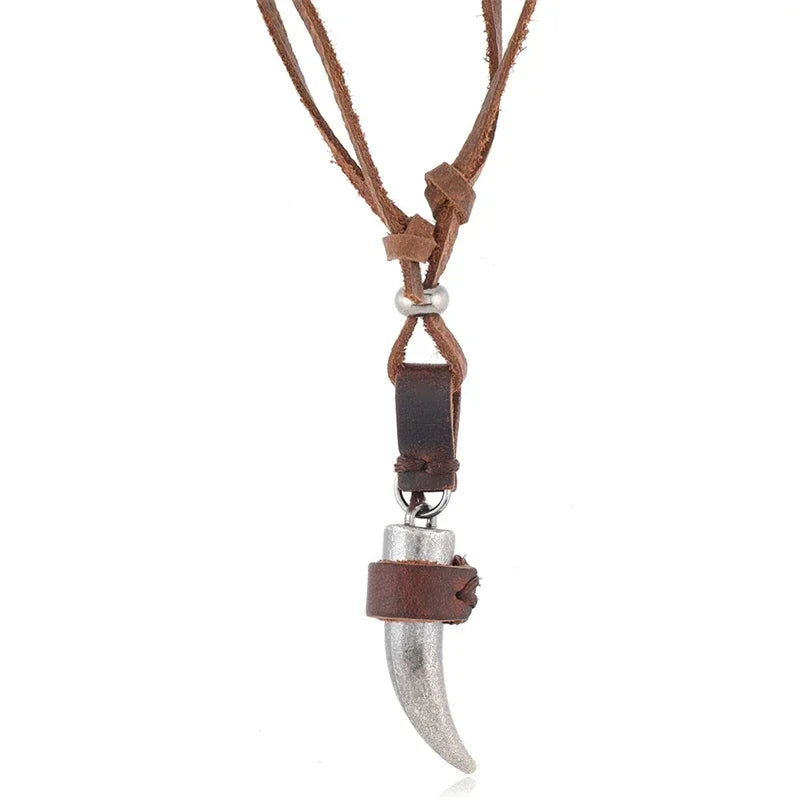 Colar Masculino Couro Símbolo