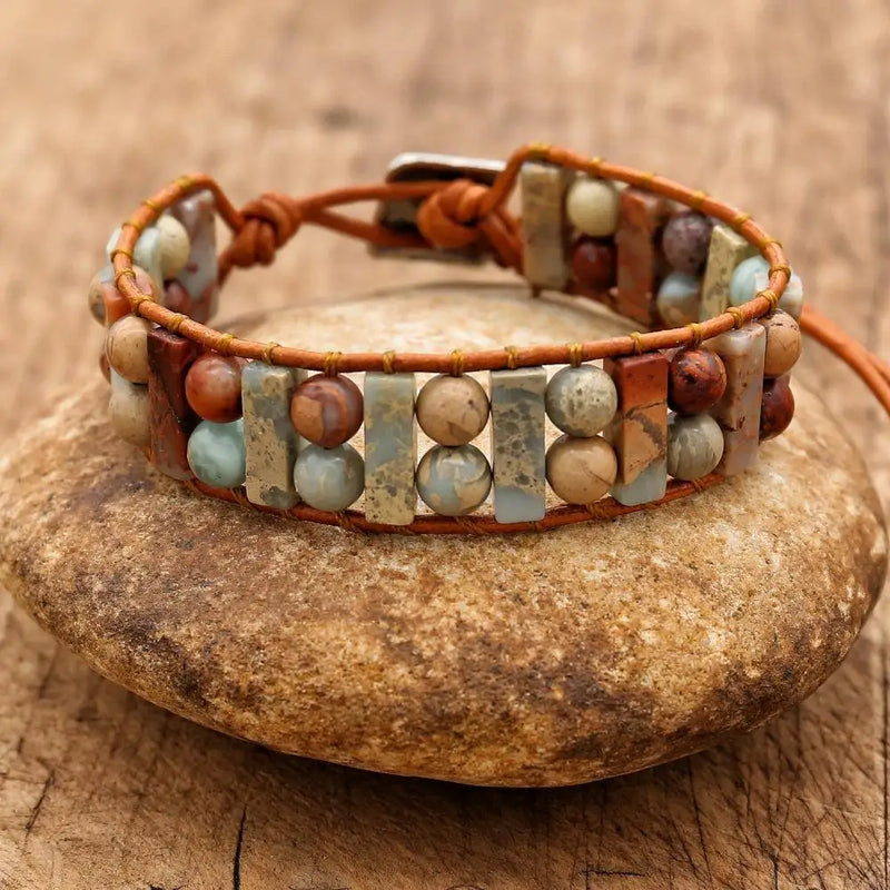 Pulseira Pedras Artesanais Vintage
