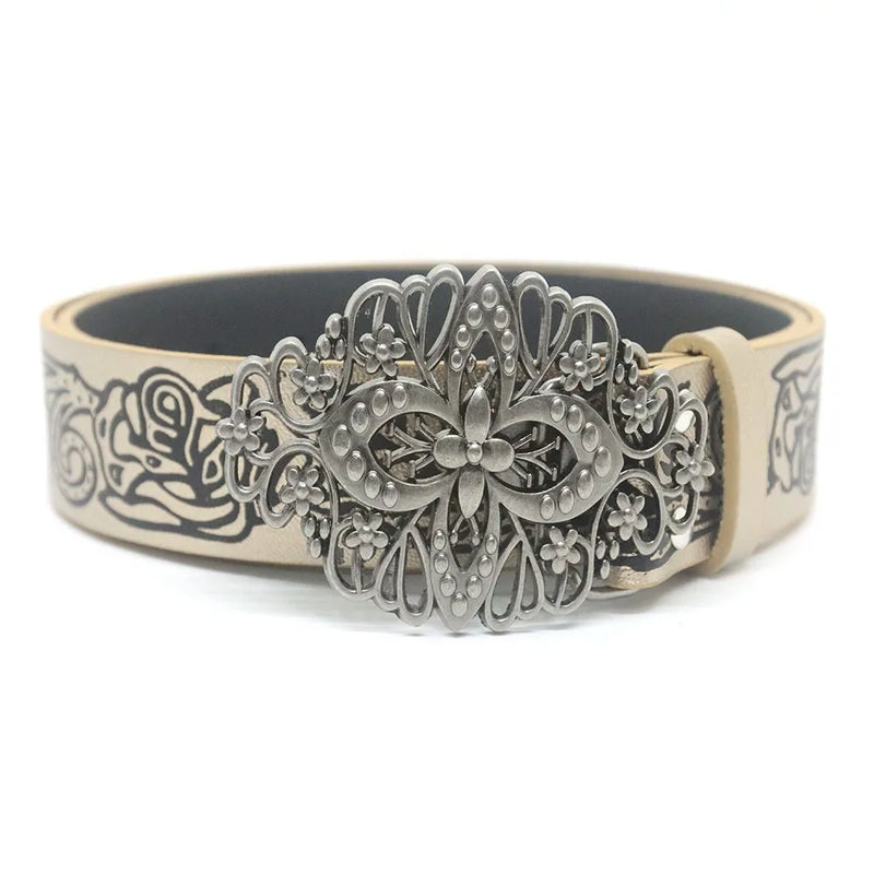 Cinto Feminino Flor Prateada
