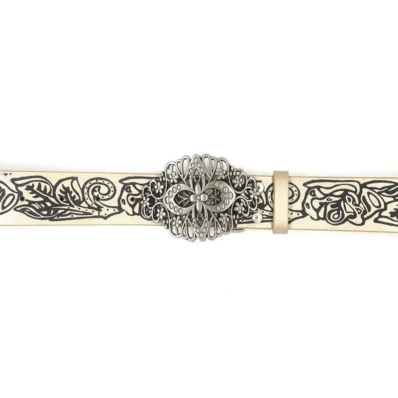 Cinto Feminino Flor Prateada