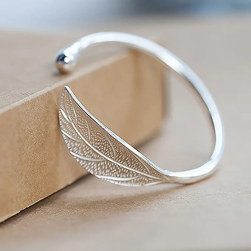 Pulseira Prateada Folha