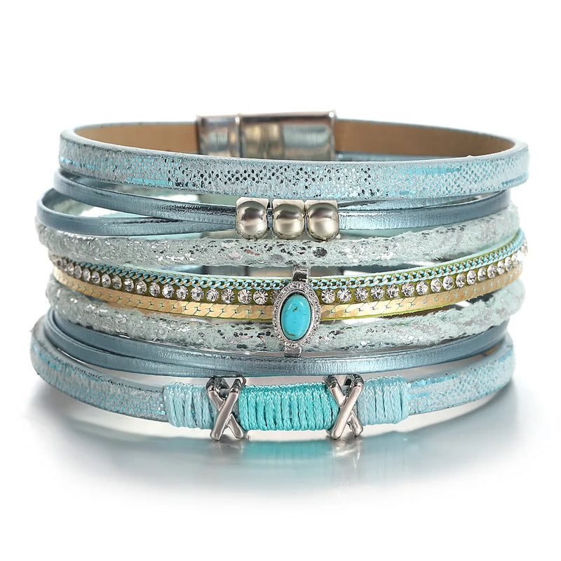 Pulseira de Couro Fino Detalhe
