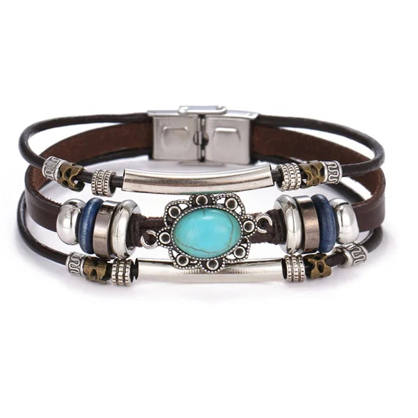 Pulseira de Couro Vintage Despojado