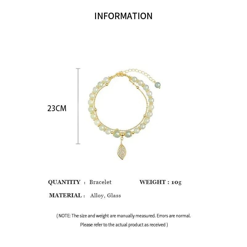 Pulseira Feminina Folha Dourada