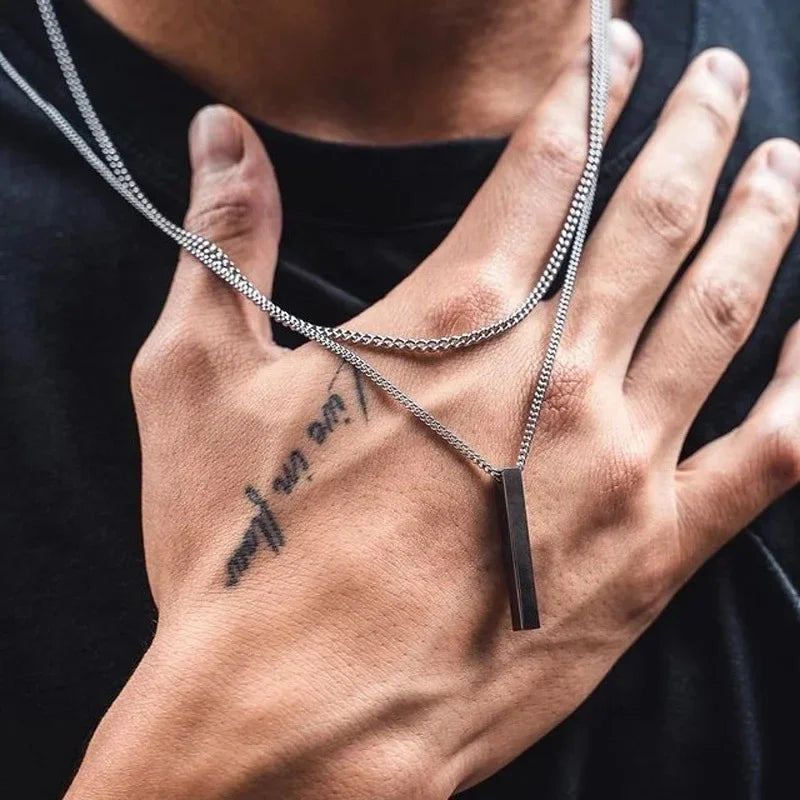 Colar Masculino Pingente Tungstênio