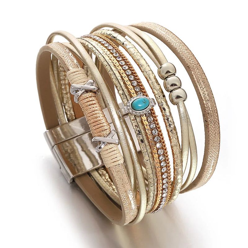 Pulseira de Couro Fino Detalhe