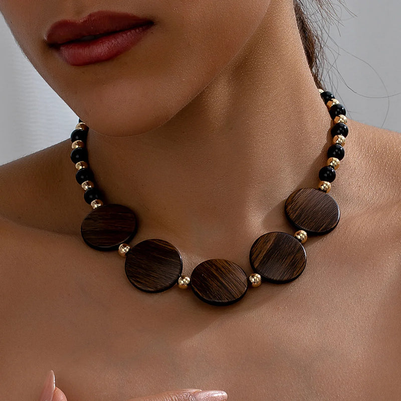 Colar Feminino Madeira Marrom