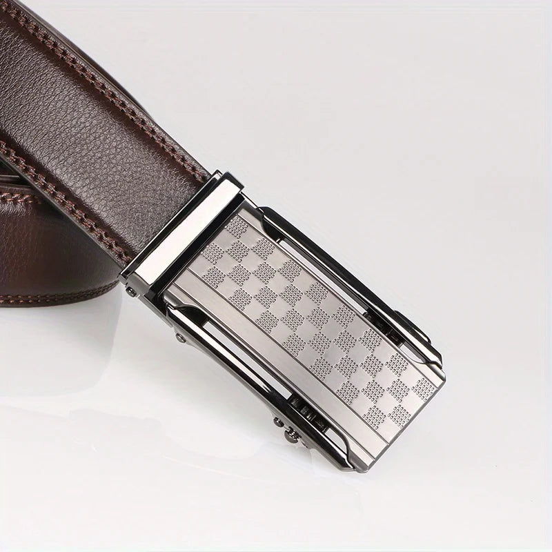 Cinto Masculino de Couro Quadriculado