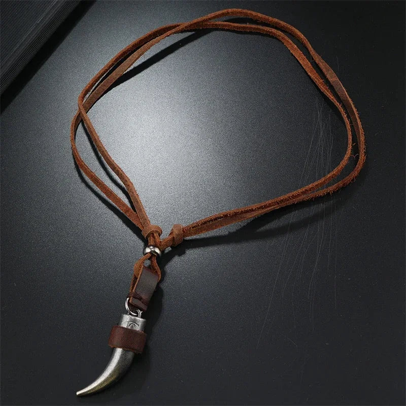 Colar Masculino Couro Símbolo
