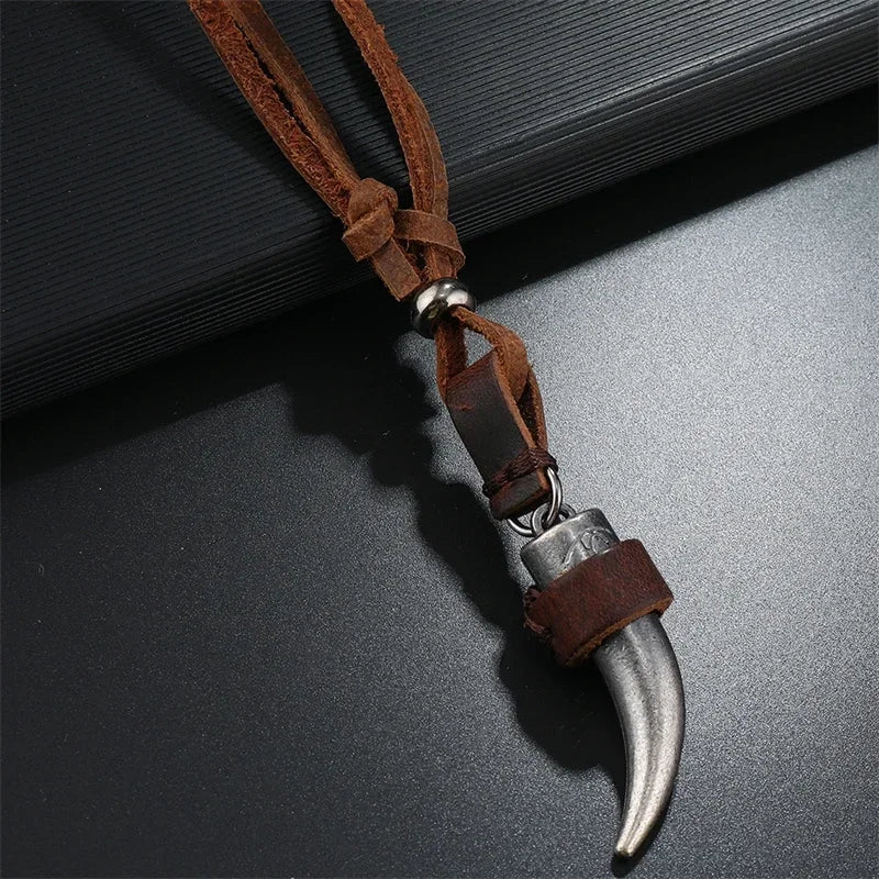Colar Masculino Couro Símbolo