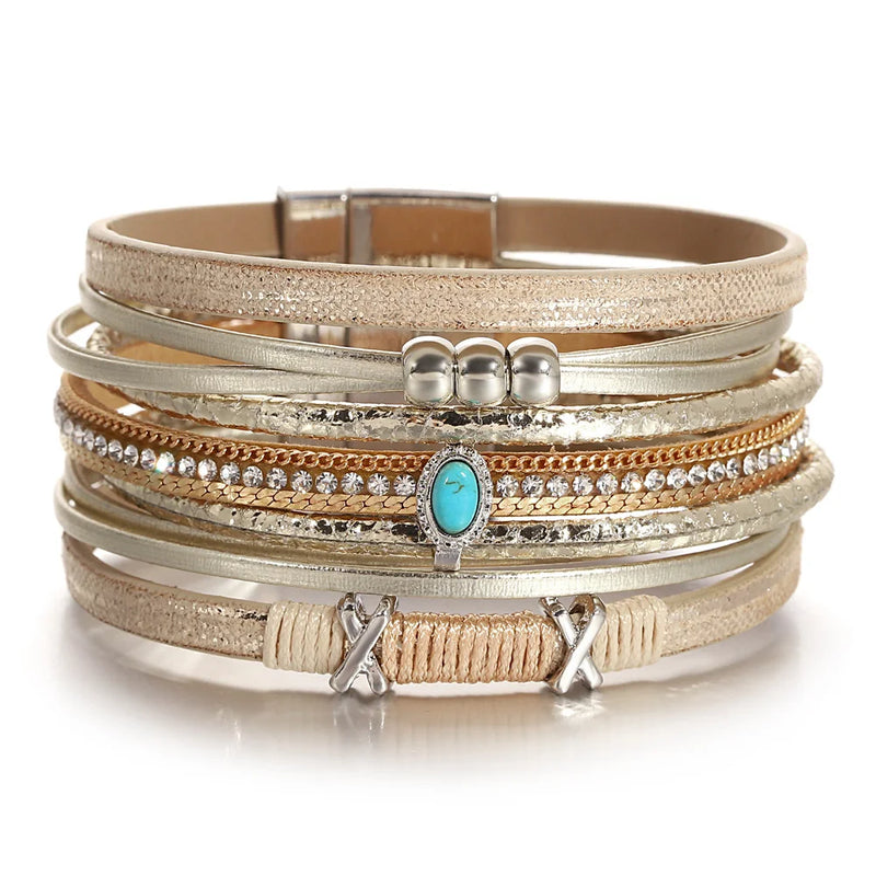Pulseira de Couro Fino Detalhe