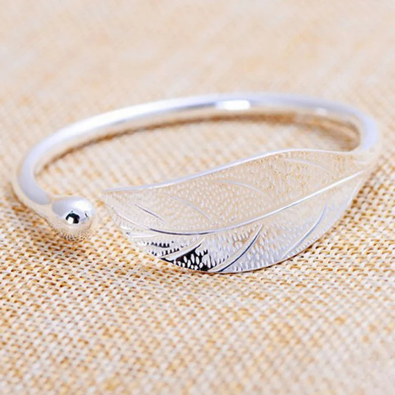 Pulseira Prateada Folha
