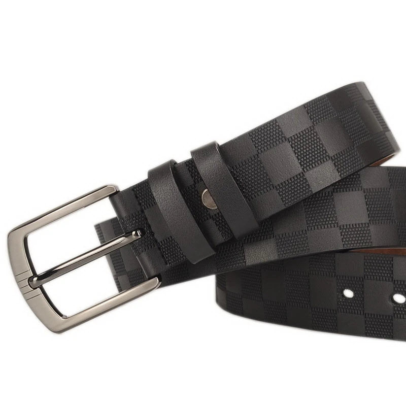 Cinto Masculino de Couro Xadrez
