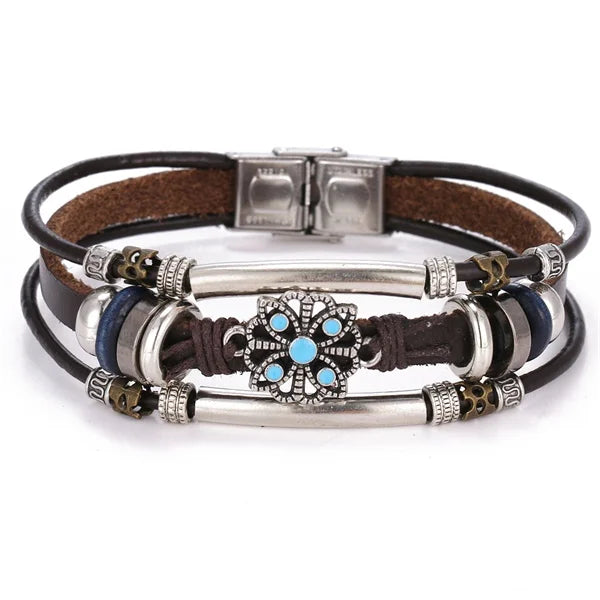 Pulseira de Couro Vintage Despojado
