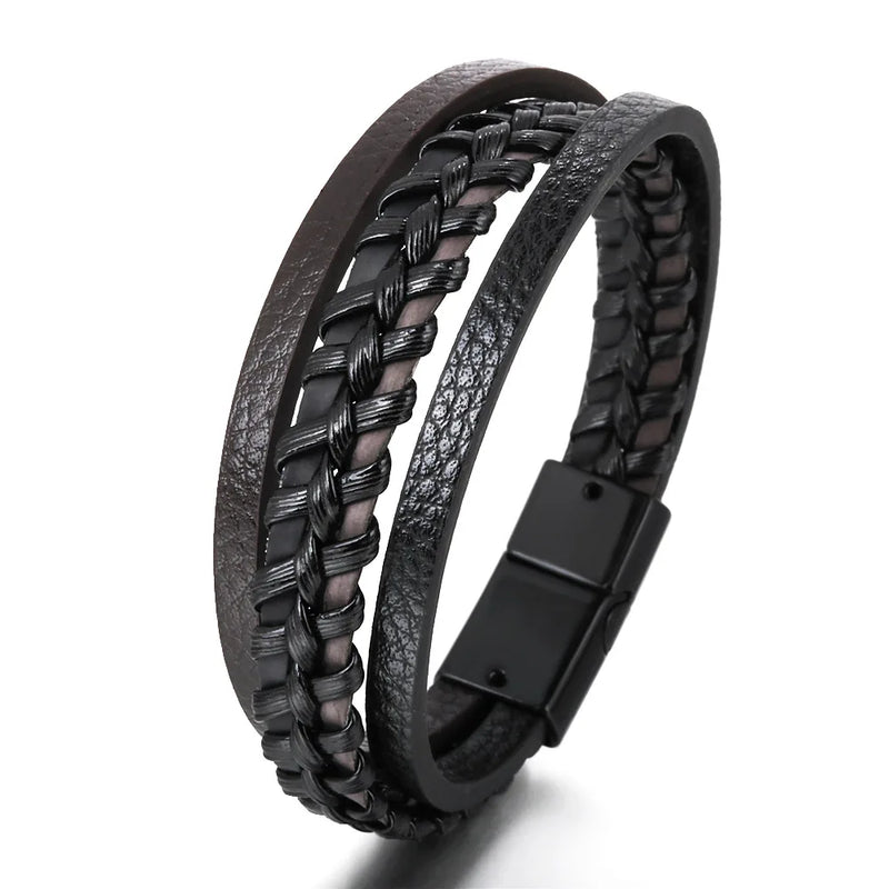 Pulseira Masculina de Couro Variadas