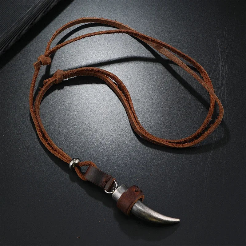 Colar Masculino Couro Símbolo