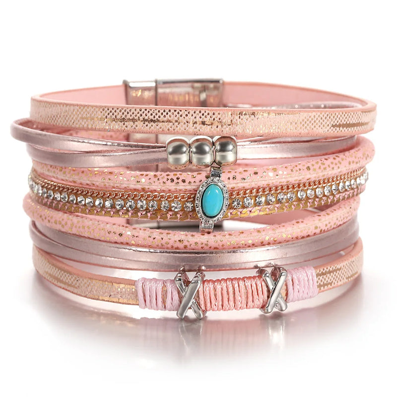Pulseira de Couro Fino Detalhe
