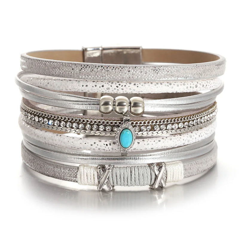 Pulseira de Couro Fino Detalhe