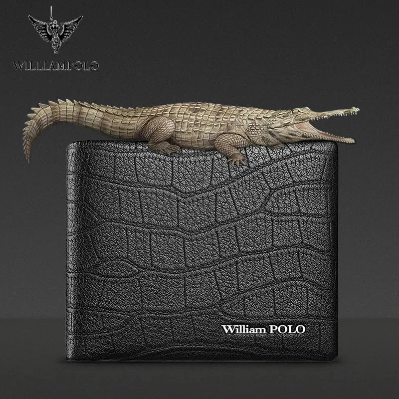 Carteira Masculina William Polo Padrão Crocodilo