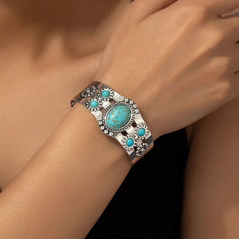 Bracelete Pedra Azul Turquesa