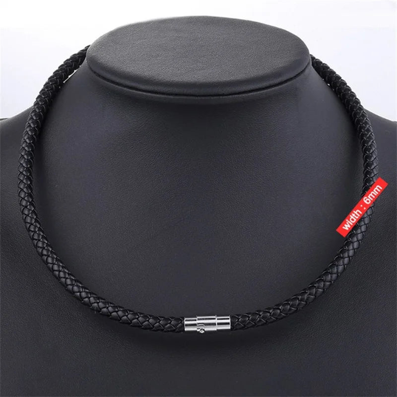 Colar Masculino Couro Trançado