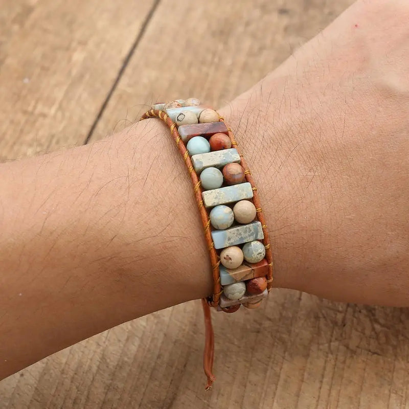 Pulseira Pedras Artesanais Vintage