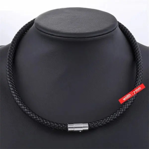 Colar Masculino Couro Trançado