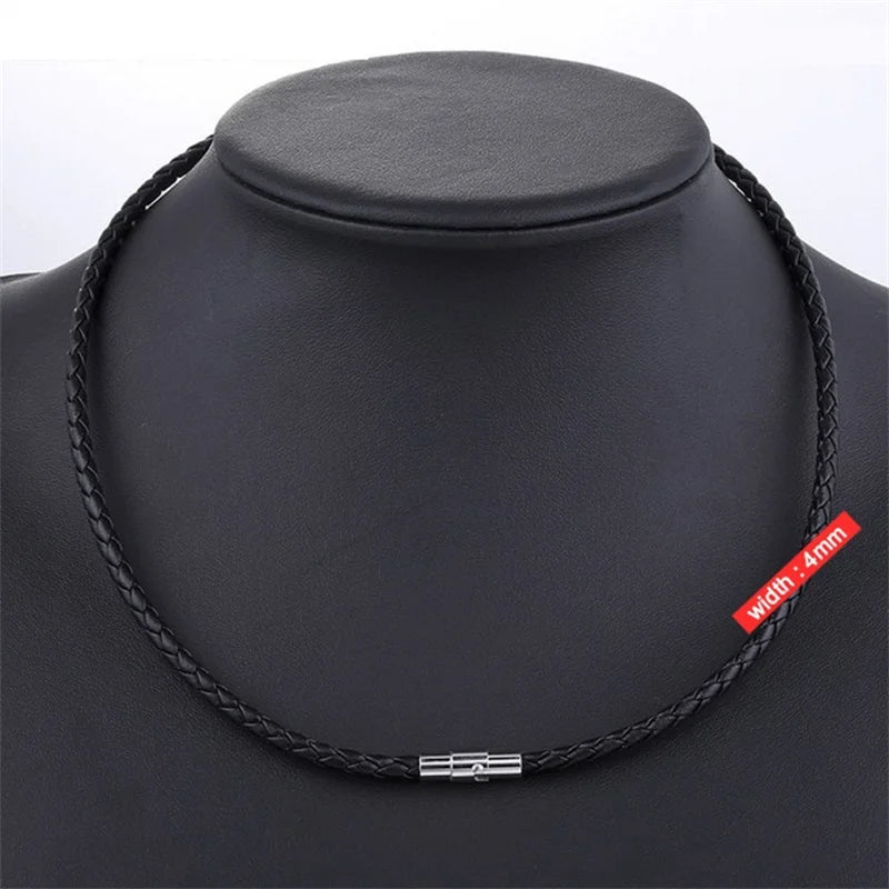 Colar Masculino Couro Trançado
