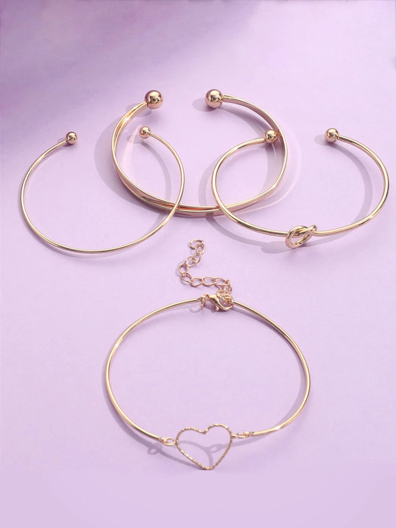 Conjunto de 4 Pulseiras Charme