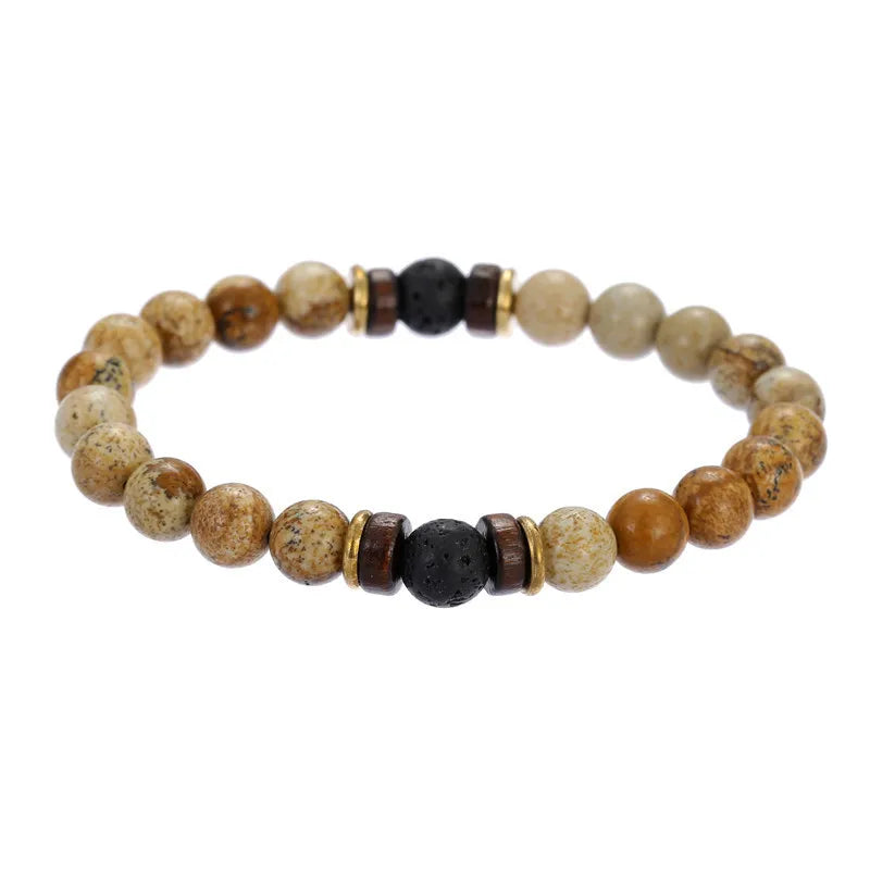 Pulseira Masculina Pedra Vulcânica