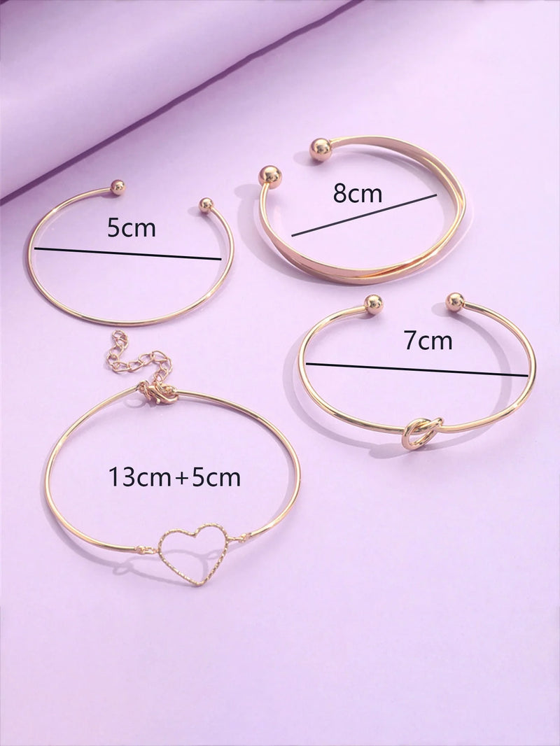 Conjunto de 4 Pulseiras Charme