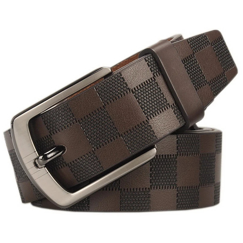 Cinto Masculino de Couro Xadrez