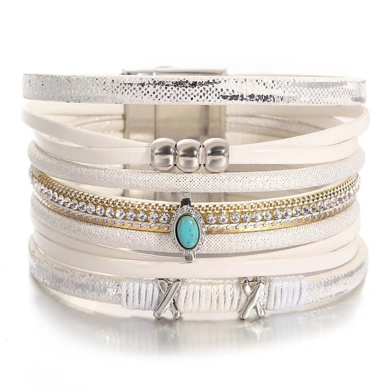 Pulseira de Couro Fino Detalhe