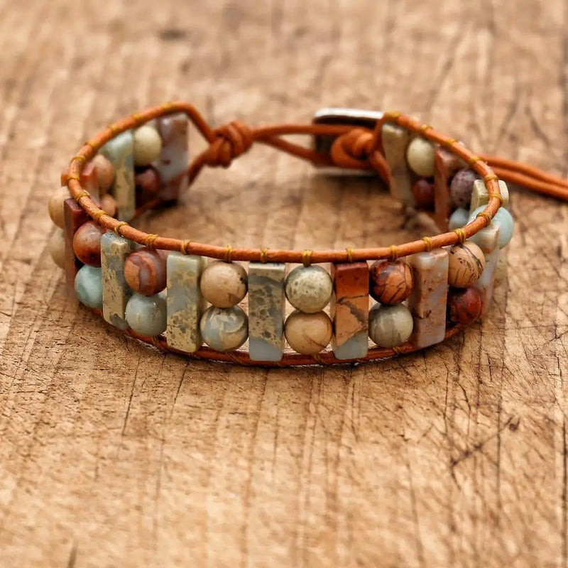 Pulseira Pedras Artesanais Vintage