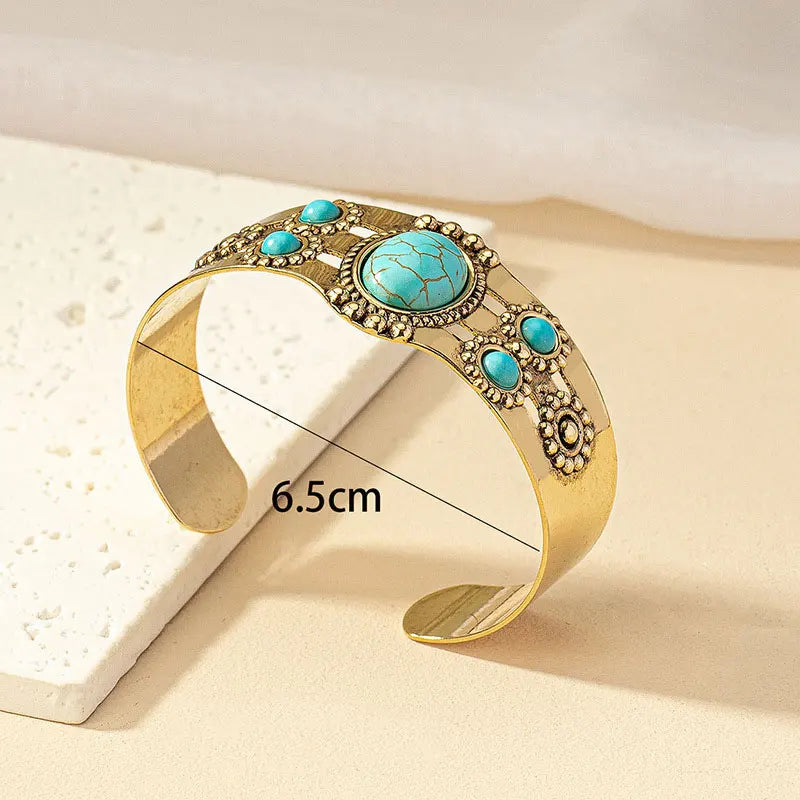 Bracelete Pedra Azul Turquesa