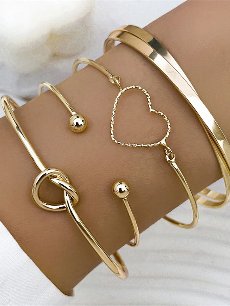 Conjunto de 4 Pulseiras Charme