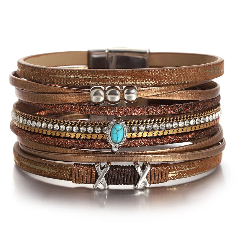 Pulseira de Couro Fino Detalhe