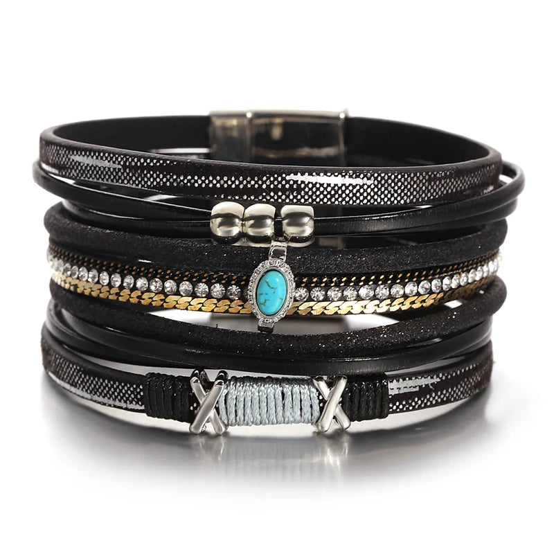 Pulseira de Couro Fino Detalhe