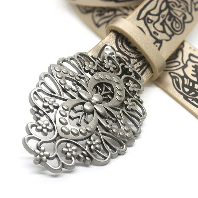 Cinto Feminino Flor Prateada