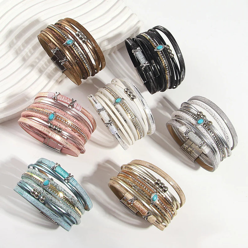 Pulseira de Couro Fino Detalhe