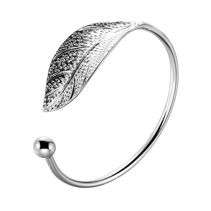 Pulseira Prateada Folha
