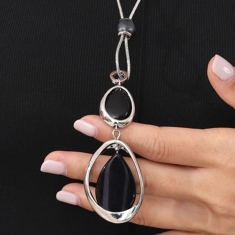 Colar Pedras Negras