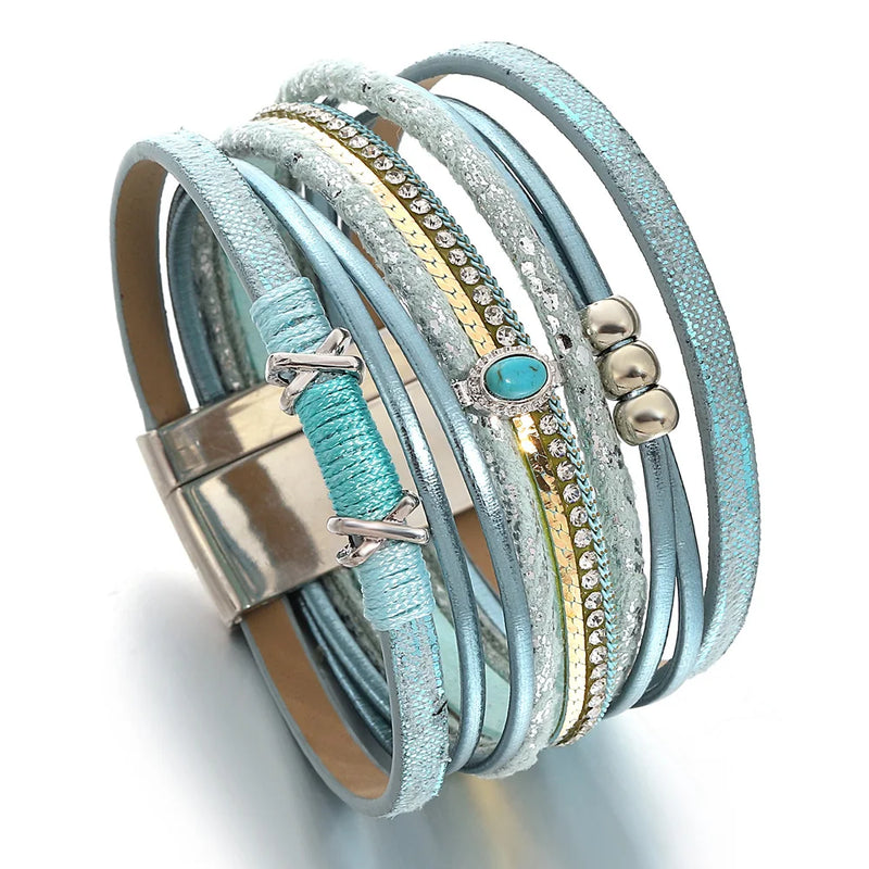 Pulseira de Couro Fino Detalhe