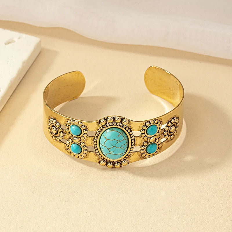 Bracelete Pedra Azul Turquesa